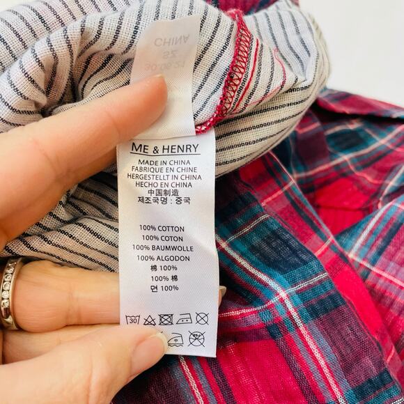 NWT Me & Henry 5/6Y Red & Blue Plaid Atwood Shirt - Picture 5 of 5